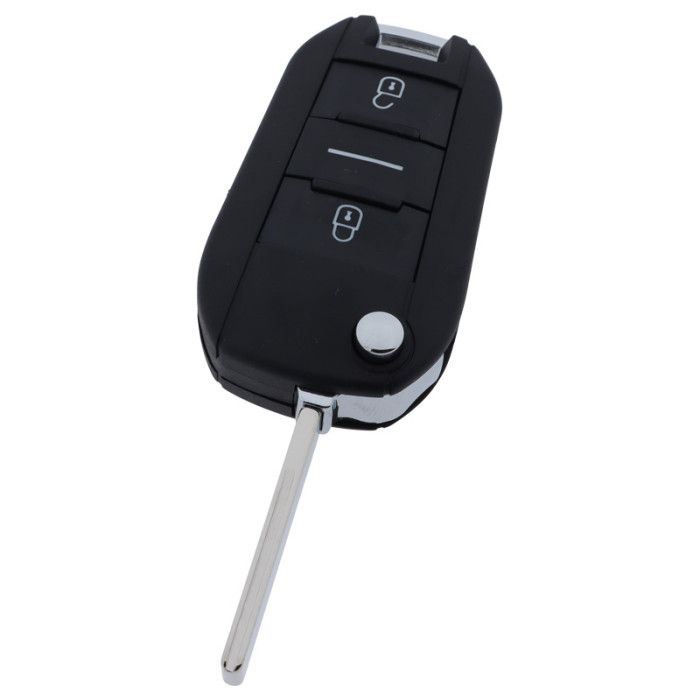 Citroën 3-knapps vikbar nyckel - nyckelblad rak med skåra - HU83 main product photo