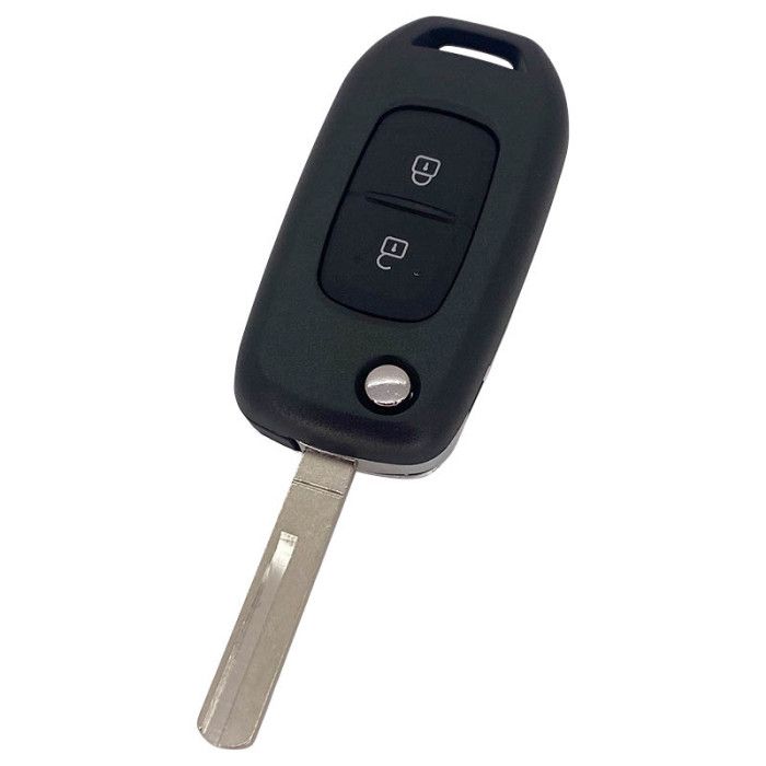 Renault 2-knapps viknyckel - nyckelblad rakt med skåra i mitten - HU56R main product photo