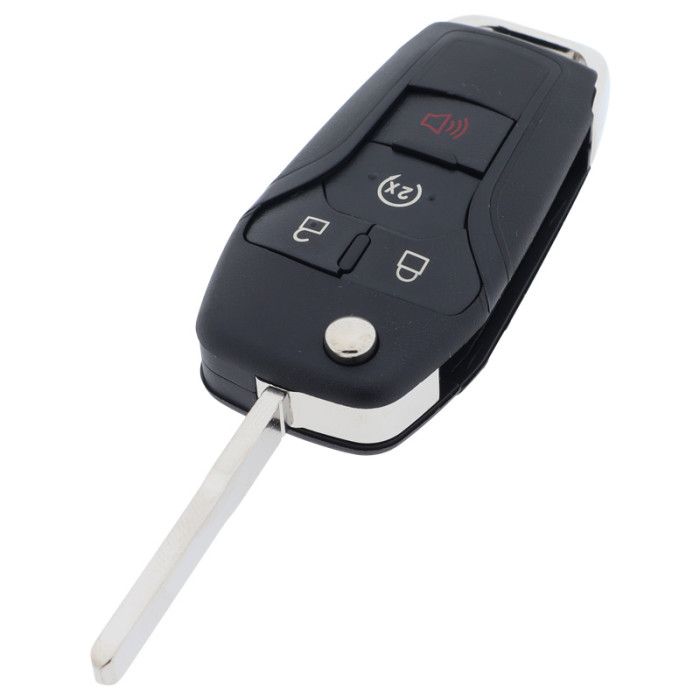 Ford 3-knapps vikbar nyckel med panikknapp - nyckelblad rakt main product photo