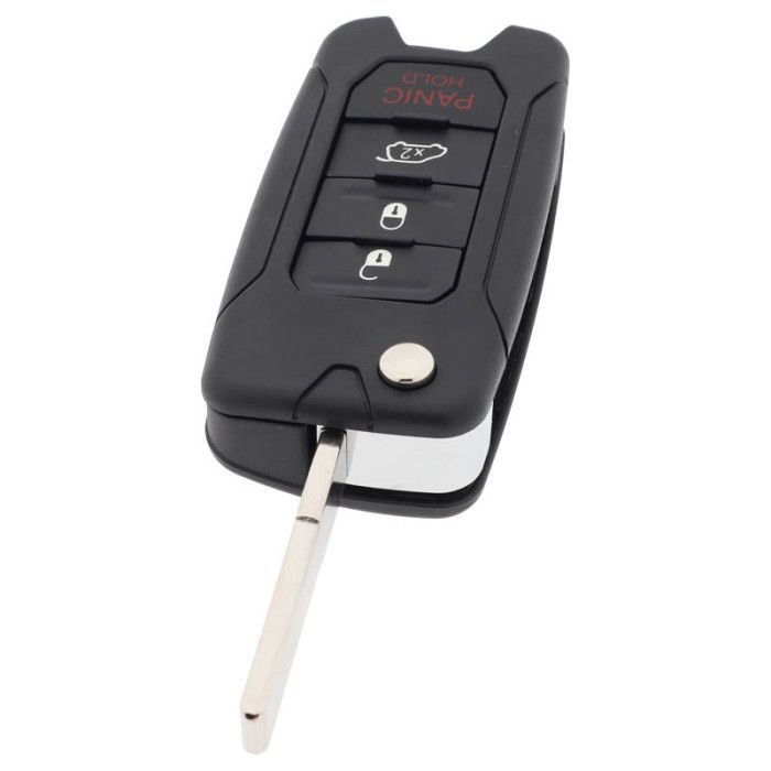 Chrysler 3-knapps vikbar nyckel med panikknapp - nyckelblad rakt main product photo