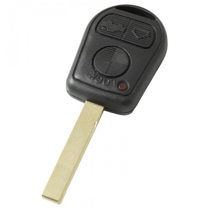BMW 3-knapps nyckelhus - nyckelblad rakt med elektronik 433MHZ main product photo