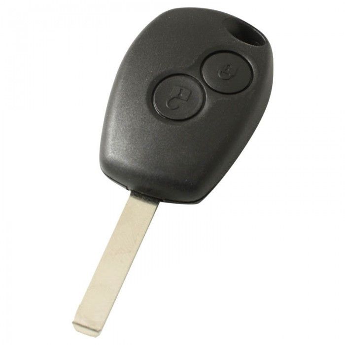 Renault nyckelhus med 2 knappar - nyckelblad rakt med elektronik 433MHZ - 7947 transponder (modell 2) main product photo