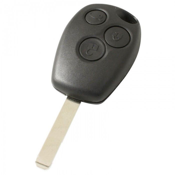 Renault 3-knapps nyckelhus - nyckelblad rakt med elektronik 433MHZ - PCF7939 transponder main product photo