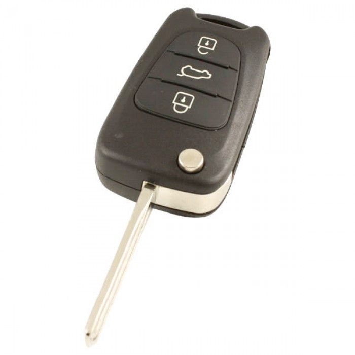 Kia vikbar nyckel med 3 knappar - nyckelblad rakt med elektronik 433MHZ - ID46 PCF7936 transponder main product photo