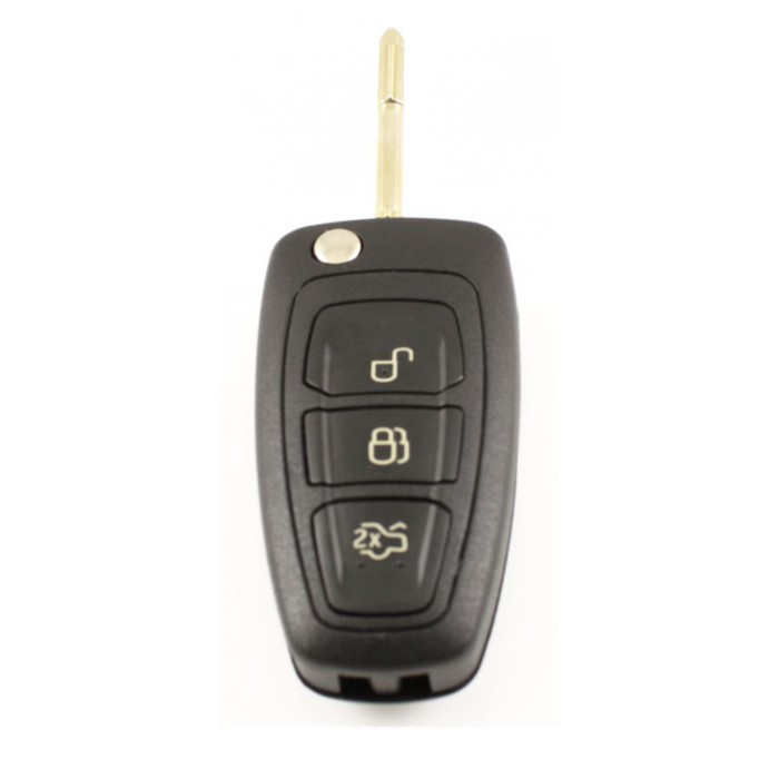 Ford Mondeo 3-knapps vikbar nyckel - nyckelblad rund med elektronik 433MHZ main product photo