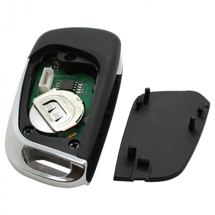 Mitsubishi 3-knapps vikbar nyckel - nyckelblad rakt med elektronik 433MHZ - ID46 transponder - Mitsubishi Colt