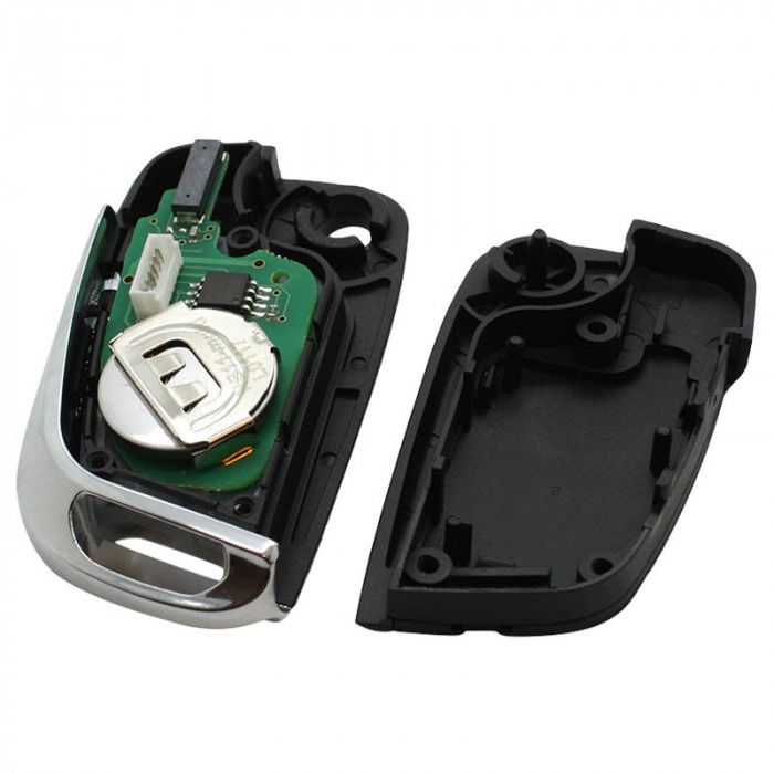 Mitsubishi 3-knapps vikbar nyckel - nyckelblad rakt med elektronik 433MHZ - ID46 transponder - Mitsubishi Colt