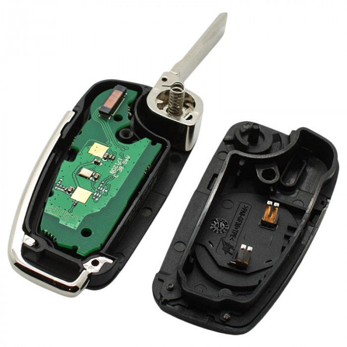 Audi 3-knops klapsleutel - sleutelbaard recht met elektronica 433MHZ - ID48 transponder - 8E0 837 220Q - 220K - 220D