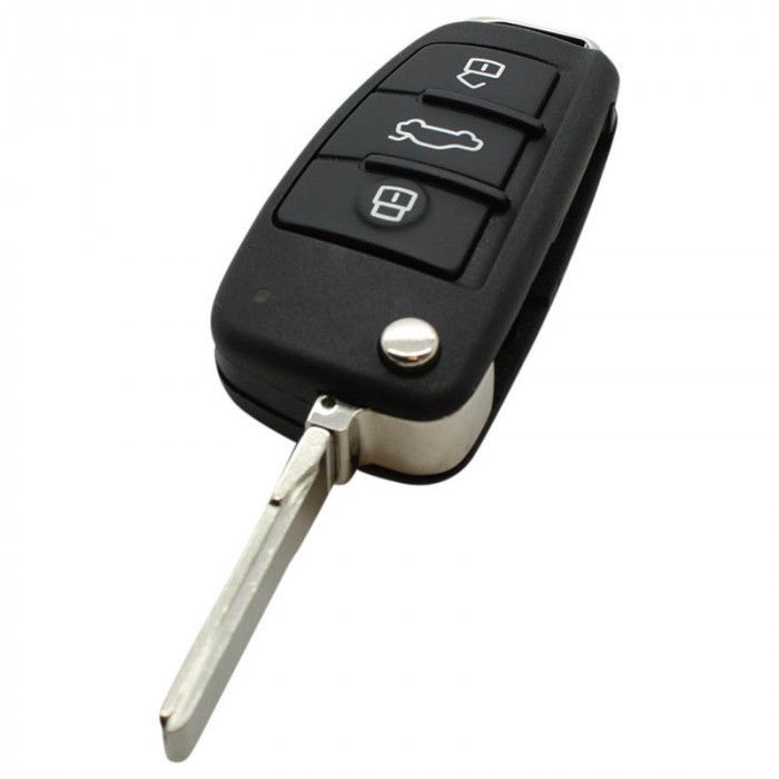 Audi 3-knapps vikbar nyckel - nyckelblad rakt med elektronik 433MHZ - ID48 transponder - 8E0 837 220Q - 220K - 220D main product photo
