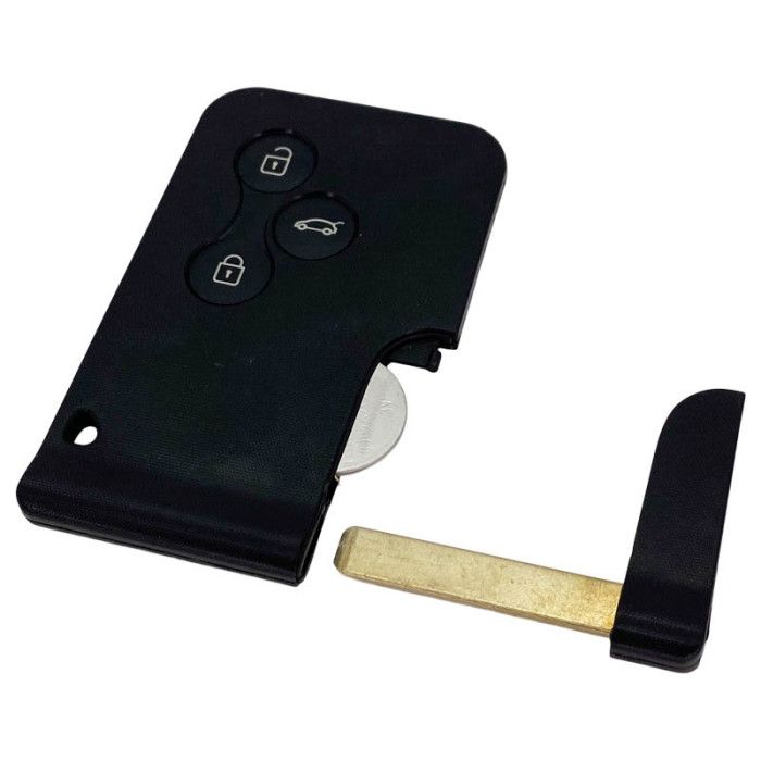 Renault Megane 3-knapps smartkort - nyckelbitspunkt med elektronik 434MHZ - PCF7942A transponder - Keyless Go
