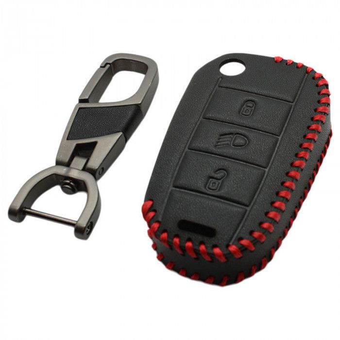 Peugeot 3-knapps flip-key nyckelhölje - svart (modell 2) main product photo