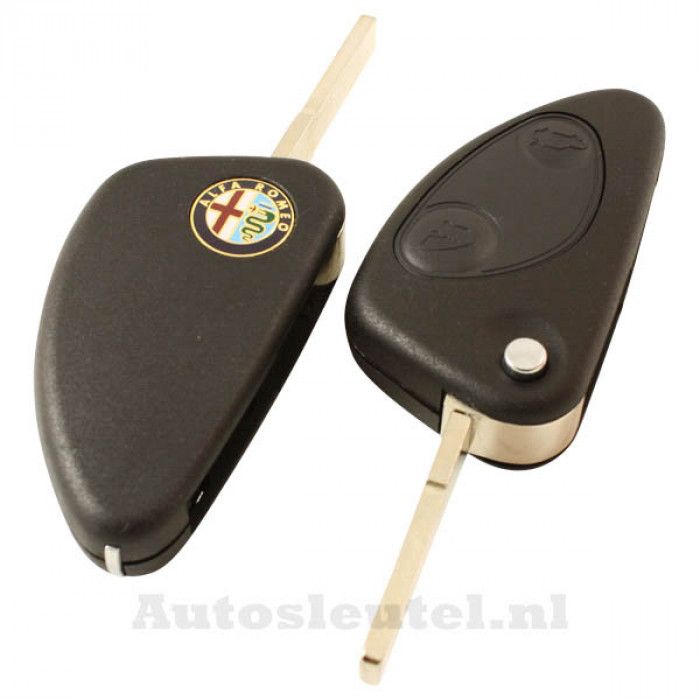 Alfa Romeo 2-knapps viknyckel - nyckelblad rakt (modell 2)