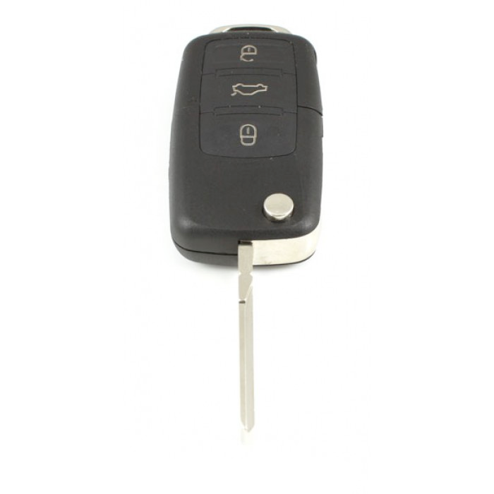 Volkswagen 3-knapps viknyckel - nyckelblad rakt med skårsida (modell 1) main product photo