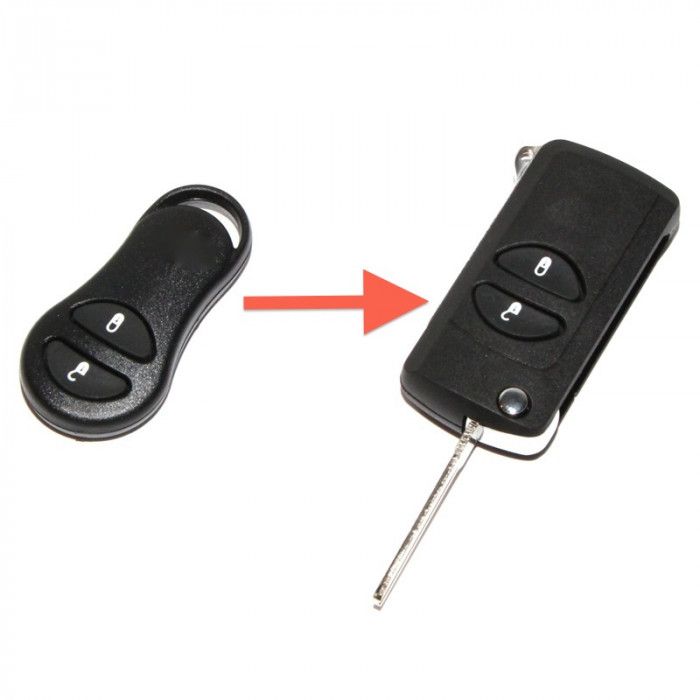 Chrysler 2-knapps vikbar nyckel - nyckelbladspunkt (konverteringssats) main product photo