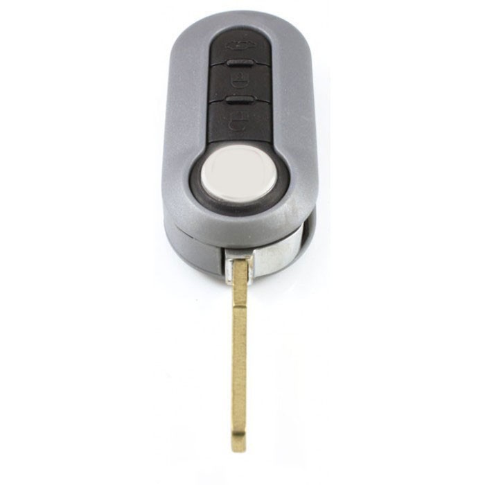 Fiat 3-knapps vikbar nyckel grå - nyckelblad rak Image