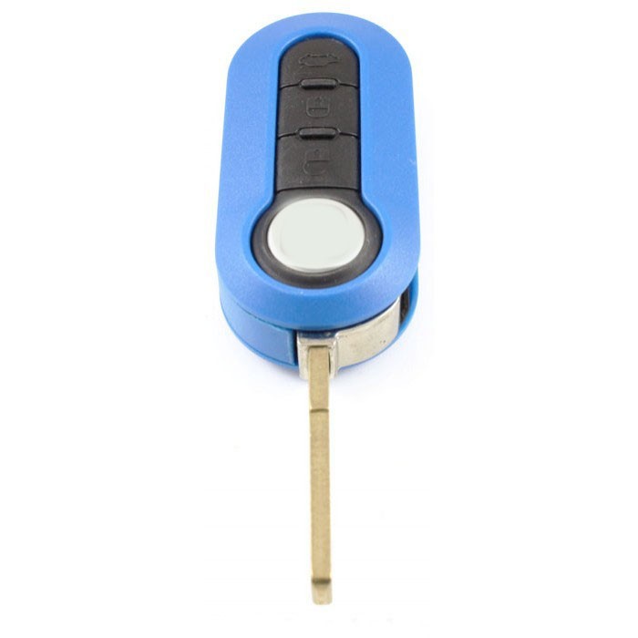 Fiat 3-knapps vikbar nyckel blå - nyckelblad rak Image