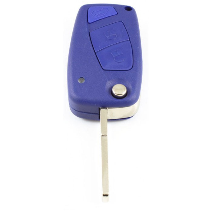Fiat 3-knapps vikbar nyckel blå - nyckelblad rak Image