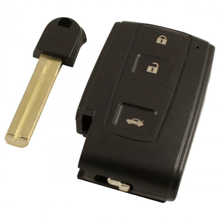 Toyota 3-knapps Smart Key-hus - nyckelblad rakt Image