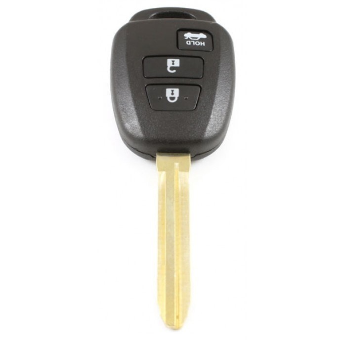 Toyota 3-knapps nyckelhus med tryckknapp för bagagelucka - spets för nyckelblad Image