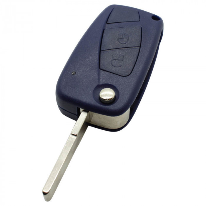 Fiat 2-knapps vikbar nyckel lila - nyckelblad rak med elektronik 434MHZ - PCF7946 transponder Image
