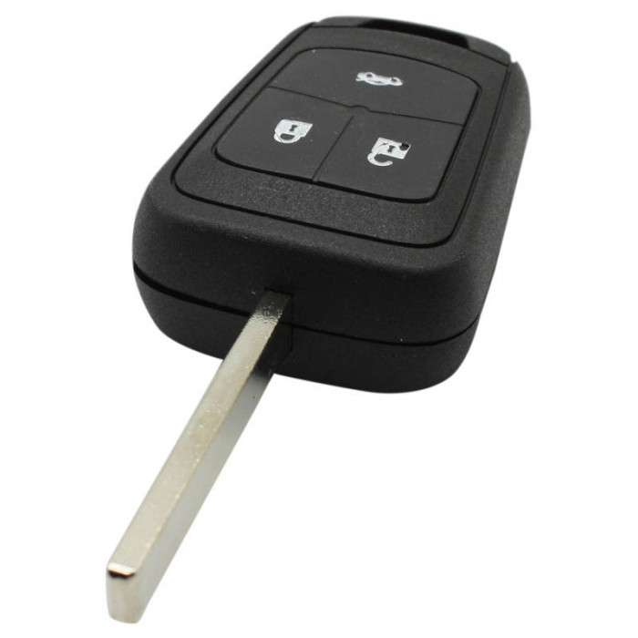 Opel 3-knapps nyckelhus - nyckelblad rakt (modell 3) Image