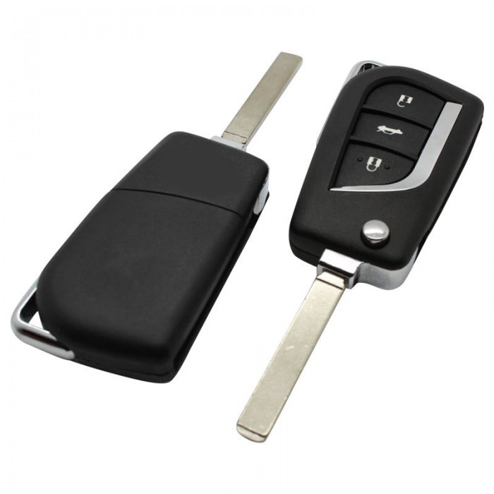 Toyota 3-knapps vikbar nyckel - nyckelblad rak Image