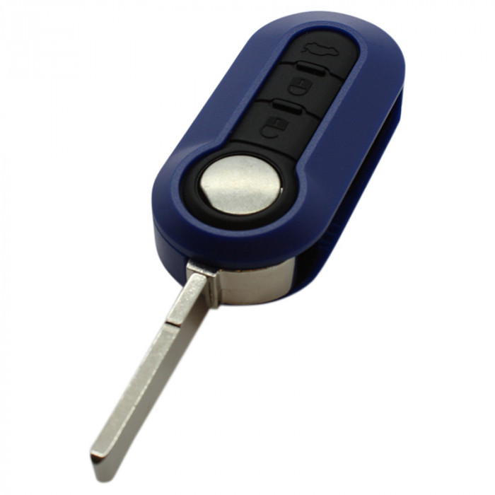 Fiat 3-knapps viknyckel mörkblå - nyckelblad rak Image