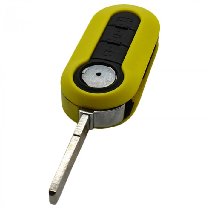 Fiat 3-knapps viknyckel gul - nyckelblad rakt Image