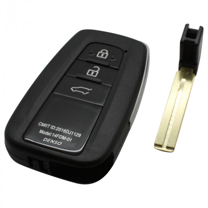 Toyota 3-knapps Smart Key-hus - nyckelblad rakt (modell 2) Image