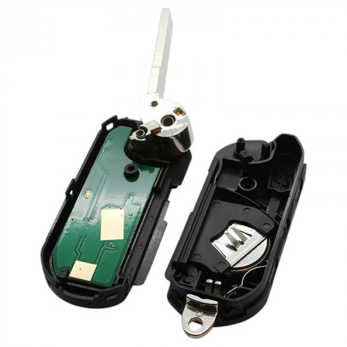 Fiat 3-knapps vikbar nyckel svart - nyckelblad rakt med elektronik 434MHZ -7946 transponder - Magneti Marelli Image