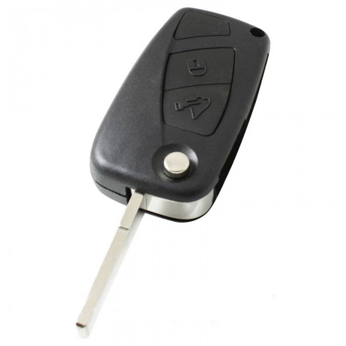 Fiat vikbar nyckel med 2 knappar - nyckelblad rakt med elektronik 434MHZ - 7946 transponder Image