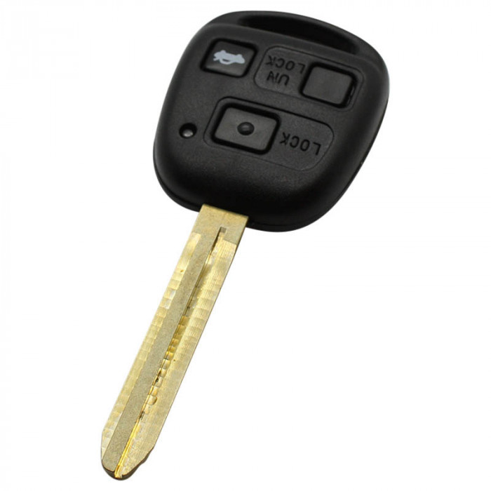 Toyota 3-knapps nyckelhus - nyckelbladspets med elektronik 433MHZ - 4D67-transponder Image