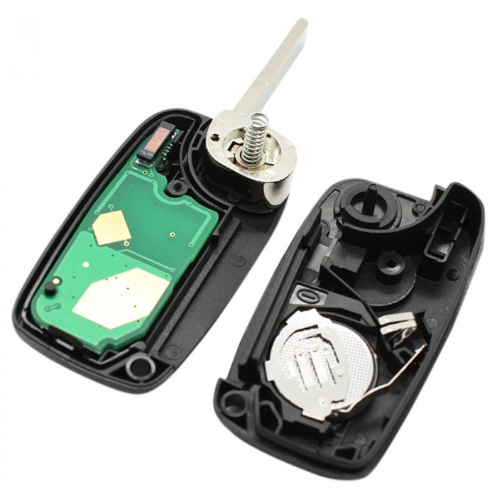 Fiat 3-knapps vikbar nyckel - nyckelblad rak med elektronik 433MHZ - PCF7941A - HITAG 2 - ID46 - svart Image