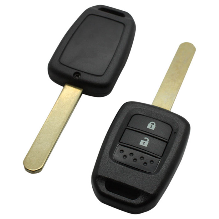 Honda nyckelhus med 2 knappar - nyckelblad rakt med elektronik 434MHZ - PCF7961X transponder Image