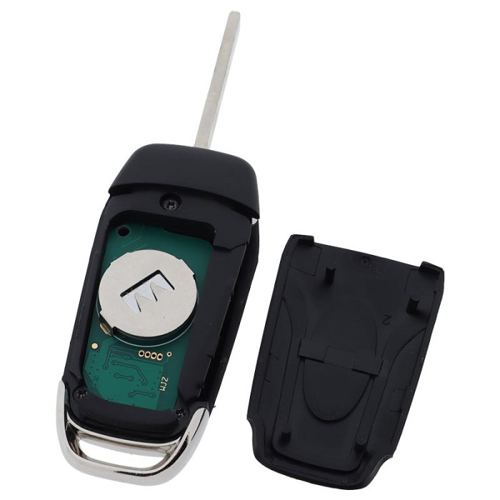 Ford 3-knapps vikbar nyckel - nyckelblad rakt med elektronik 434MHZ - ID49 transponder Image
