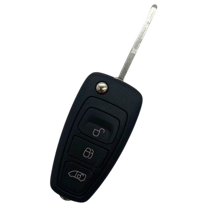 Ford 3-knapps vikbar nyckel - nyckelblad rak med elektronik 434MHZ - Hitag Pro - 49 Chip - GK2T-15K601-AA - A2C94379402 lämplig för Ford Transit (OEM) Image