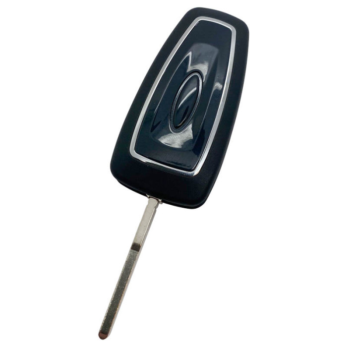 Ford 3-knapps vikbar nyckel - nyckelblad rakt med elektronik 434MHZ - ID49 transponder Image