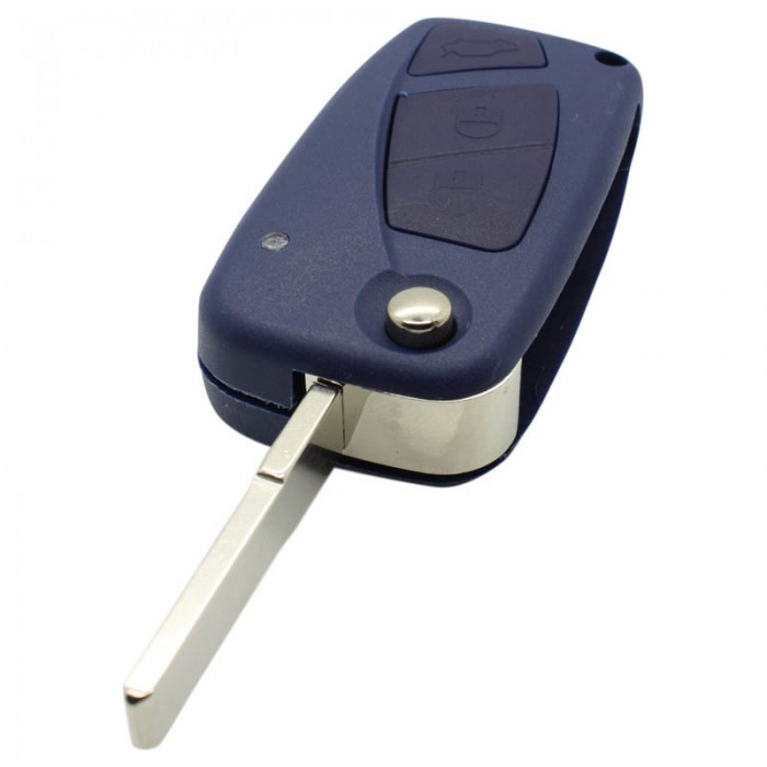 Fiat vikbar nyckel med 3 knappar - nyckelblad rakt med elektronik 433MHZ - ID48 - Fiat Bravo och Fiat Stilo Image